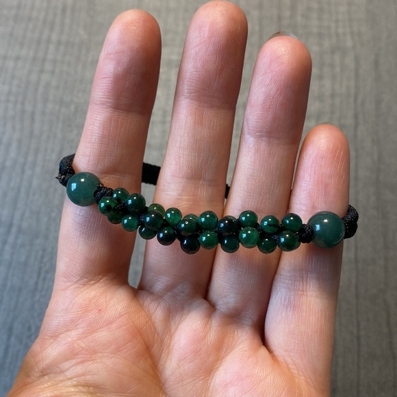 Jade Gemstone Handmade Adjustable Macrame Bracelet - Picture 9 of 15